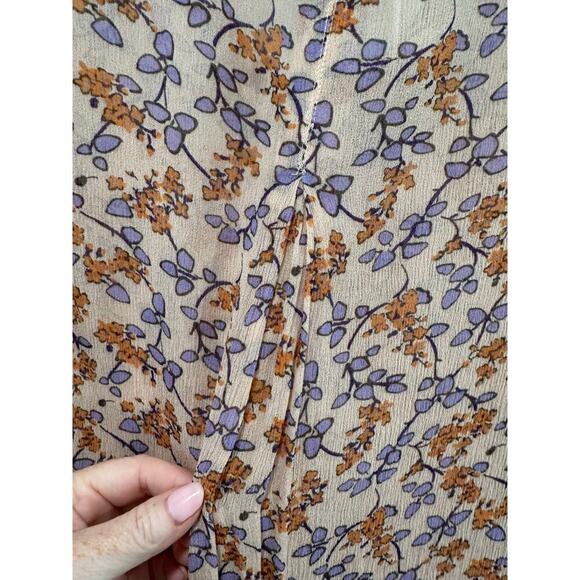 Cotelac Long Sleeve Sheer Printed Floral Blouse Size 3(XL) - Picture 5 of 5